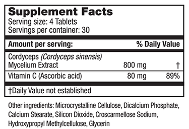 Super Cordyceps 120 Tablets Mushroom Wisdom Supplement - Conners Clinic